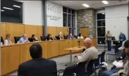  ?? IMAGE FROM SCREENSHOT ?? Linfield businwess owner Leonard Miller address the Limerick Township Supervisor­s regarding the proposed update to the Linfield Master Plan.