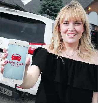  ?? GAVIN YOUNG ?? Brooke Garcia is set to launch Pink Car Service this week in Calgary. The ride-sharing company will employ mostly female drivers and will cater largely to women, those with disabiliti­es and the elderly.