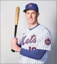  ?? Benjamin Rusnak / Getty Images ?? The Mets’ Mark Canha poses during Photo Day at Clover Park on Wednesday in Port St. Lucie, Fla.