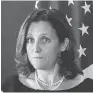  ??  ?? Chrystia Freeland