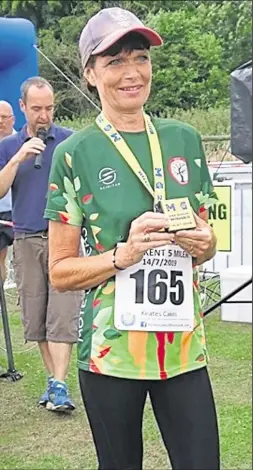  ??  ?? Mote Runners’ Liane Foord won her age category at the Mid Kent 5 Miler