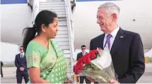  ?? PHOTO: PTI ?? Defence Minister Nirmala Sitharaman with US Secretary of Defence James Mattis in New Delhi on Wednesday