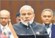  ?? ANI ?? Prime Minister Narendra Modi addresses the plenary session of the 11th BRICS Summit in Brasilia on Thursday.