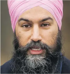  ?? ARLEN REDEKOP/PNG ?? NDP Leader Jagmeet Singh says a public inquiry is necessary in the scandal involving engineerin­g giant SNC-Lavalin and Canada’s former justice minister Jody Wilson Raybould.