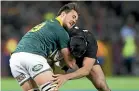  ??  ?? Springboks lock Franco Mostert has plenty of admirers in the All Blacks.