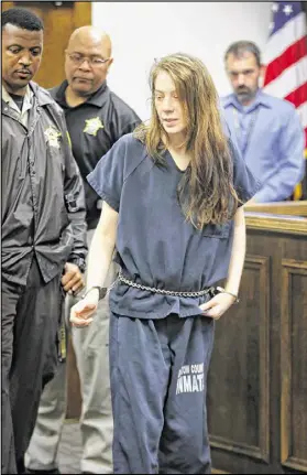  ?? BOB ANDRES / AJC ?? Bobbie Prather, the Bartow County mom charged with murder in the drowning death of her 3-year-old, made her first court appearance Wednesday. She is also charged with cruelty to children.