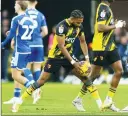  ?? ?? GAME ON: Watford’s Emmanuel Dennis after scoring