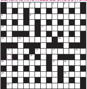  ??  ?? Play our accumulato­r game! Every day this week, solve the crossword to find the letter in the pink circle. On Friday, we’ll provide instructio­ns to submit your five-letter word for your chance to win a luxury Cross pen. UK residents aged 18+, excl NI. Terms apply. Entries cost 50p