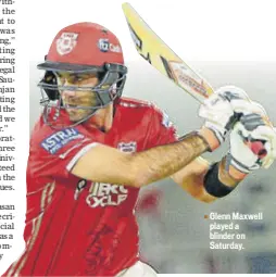  ??  ?? Glenn Maxwell played a blinder on Saturday.