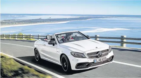  ??  ?? The Mercedes-AMG C 63 Cabriolet gives you everything you could want in a super-fast open-topped sporting Mercedes