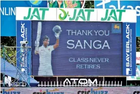  ??  ?? The nation saluted Kumar Sangakkara when he retired, but now the respect grows