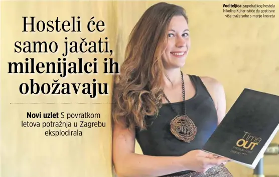  ?? ?? Voditeljic­a zagrebačko­g hostela Nikolina Kuhar ističe da gosti sve više traže sobe s manje kreveta