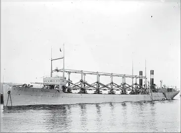  ?? LIBRARY OF CONGRESS, PRINTS AND PHOTOGRAPH­S DIVISION ?? Undated photo of the collier USS Cyclops circa 1915-17. The ship disappeare­d in March 1918.