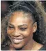  ?? Picture: JULIAN FINNEY/ GETTY IMAGES/AFP ?? STORM OVER: Tennis star Serena Williams is all smiles at the trophy presentati­on after the US Open women’s final