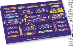  ??  ?? PACKAGED: Cadbury’s Ultimate Selection Box