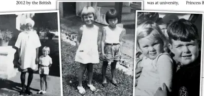  ??  ?? Far left and middle, Gill in Gemas, Malaya. Left, with her brother, Michael, who died aged eight.