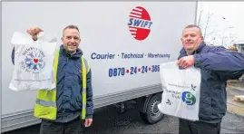  ??  ?? Mark Lawes and Peter Jones from Swift Logistics Group
Ref: 50-1320A