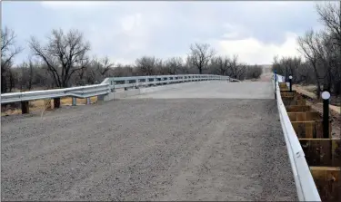  ?? JEFF RICE — JOURNAL-ADVOCATE ?? A brand new concrete bridge has replaced the one damaged by the 2015flood on County Road 95.