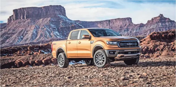  ?? FORD MOTOR ?? Ford is reviving the popular Ranger pickup as a 2019 model, shown above, less than a decade after it was discontinu­ed.