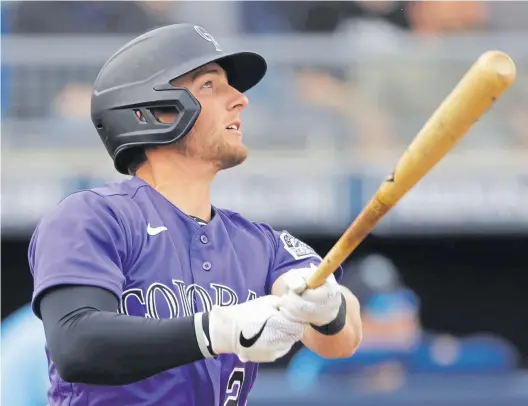  ?? Charlie Riedel, The Associated Press ?? The Rockies’ Ryan McMahon has big shoes to fill at second base, but he is comfortabl­e in his own cleats.