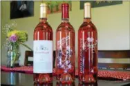  ?? PHOTO BY EMILY RYAN ?? Find these rosé wines at Penns Woods Winery.