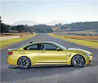  ??  ?? BMW M4: This car is fitted with a turbocharg­ed straight six and electric power steering.