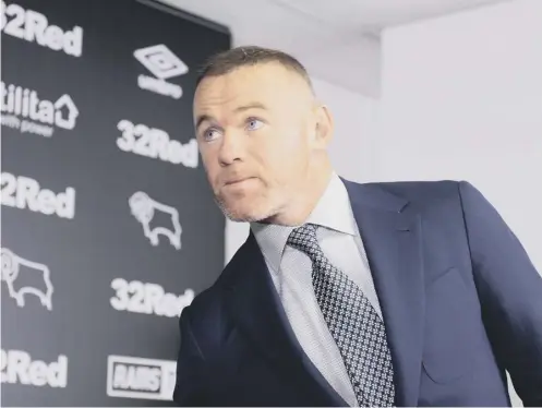  ??  ?? 0 Wayne Rooney arrives at Pride Park yesterday, having agreed to join Derby County in January on an 18-month contract.