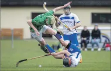  ?? Photograph: Neil Paterson ?? Beauly’s Finlay ‘Stork’ MacLennan gets airborne with Ruaridh Ralston, Glasgow Mid Argyll.