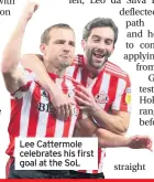  ??  ?? Lee Cattermole celebrates his first goal at the SoL