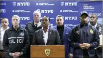  ?? NYPD VIA AP ?? This photo provided by NYPD, New York City Police Commission­er Keechant Sewell address the media during a news conference on Saturday, Dec. 31, 2022.