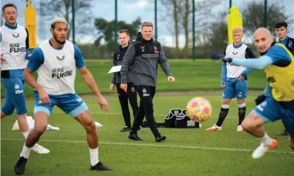  ?? ?? Eddie Howe taking a Newcastle training session on 9 November. Photograph: Serena Taylor/Newcastle United/Getty Images