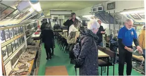  ?? ?? Visitors inside the
Leicester Trader.