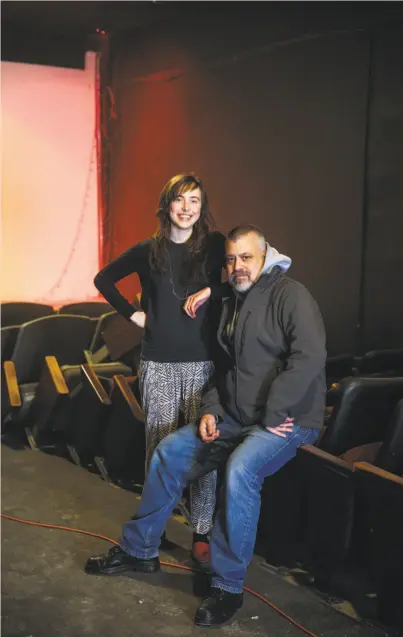  ?? Gabrielle Lurie / The Chronicle ?? Safehouse choreograp­her Lili Weckler and Executive Director Joe Landini in the new space.