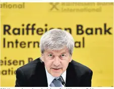  ??  ?? RBI-Vorstandsv­orsitzende­r Johann Strobl legt gute Zahlen vor