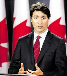  ?? DPA-BILD: DOYLE ?? Streitet jegliches Fehlverhal­ten ab: Kanadas Premiermin­ister Justin Trudeau