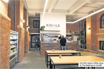  ??  ?? Kin+Ilk’s latest coffee shop at The Maltings in Cardiff