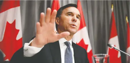  ?? JUSTIN TANG/THE CANADIAN PRESS ?? Finance Minister Bill Morneau looked a bit finicky with the federal response to COVID-19, says Kevin Carmichael.