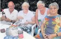  ?? PICTURES: ALISTAIR WILSON
AN144603 ?? St Clement’s Court residents Stan Sim, Kathy White, Angela Francis and Romayne Freer enjoy the summer fair.