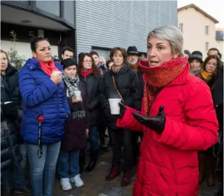  ?? TI-PRESS ?? Natalia Ferrara durante il sit-in dell’anno scorso all’Aduno di Bedano