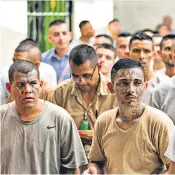  ??  ?? Prisoners in El Salvador are mostly a product of the gangs of the Northern Triangle
