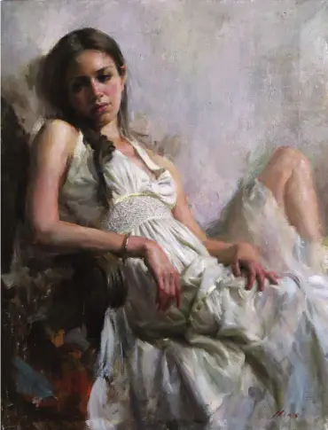  ??  ?? Mary Qian, Valled Gaze, oil, 24 x 18" (61 x 46 cm)