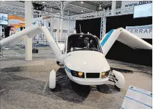  ?? TNS FILE PHOTO ?? The Terrafugia Transition flying car on display at the New York Internatio­nal Auto Show in 2012.