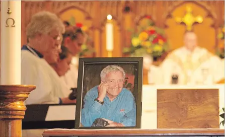  ?? JASON BAIN/EXAMINER ?? Rev. Bradley Smith speaks during a celebratio­n of life service for former MP and MPP Peter Adams at St. John's Anglican Church on Saturday.