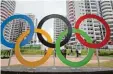  ?? Foto: dpa ?? Die olympische­n Ringe: 2016 in Rio, 2020 in Tokio, danach stehen sie in Paris und Los Angeles.