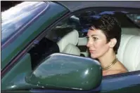  ?? The Associated Press ?? MAXWELL: British socialite Ghislaine Maxwell, driven by Britain’s Prince Andrew leaves the wedding of a former girlfriend of the prince, Aurelia Cecil, at the Parish Church of St Michael in Compton Chamberlay­ne near Salisbury, England in this Sept. 2, 2000, file photo. The FBI said Thursday, Maxwell, who was accused by many women of helping procure underage sex partners for Jeffrey Epstein, has been arrested in New Hampshire.