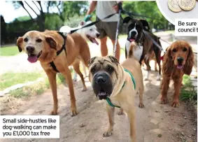  ??  ?? Small side-hustles like dog-walking can make you £1,000 tax free