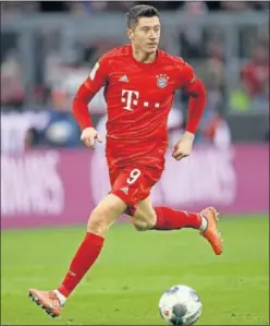  ??  ?? El jugador del Bayern Robert Lewandowsk­i, durante esta temporada.
