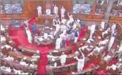  ?? ANI ?? Rajya Sabha adjourned due to opposition uproar on Monday.