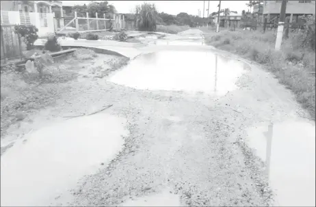  ??  ?? One of the roads in Bartica that is impassable during the rainy season.