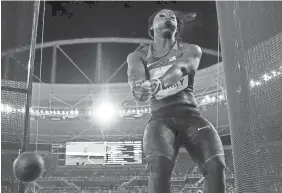  ?? MATT SLOCUM/AP ?? Gwen Berry, shown competing in the 2016 Rio Games, won gold in the hammer throw at the 2019 Pan American Games in Lima, Peru.